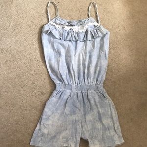 Soft Jean romper size small light blue